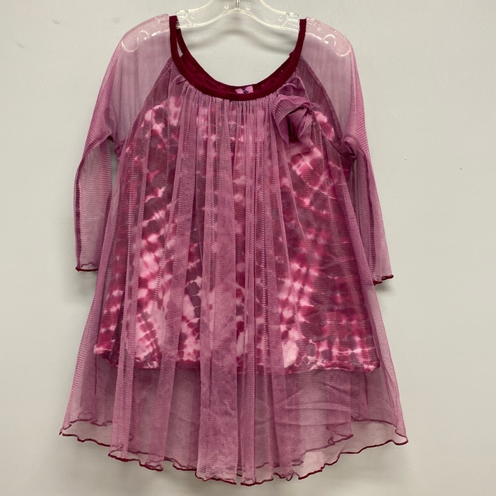 Mignone Tie Dye Dress with Sheer Overlay